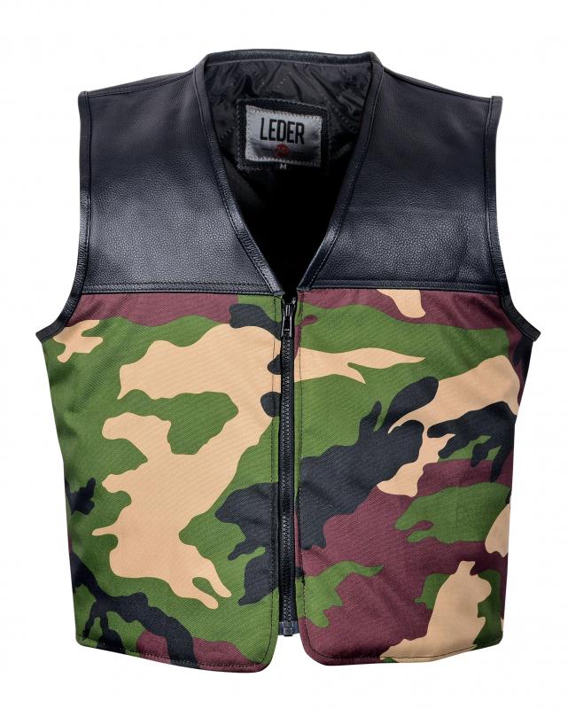 Leather Camo Vest green 1095