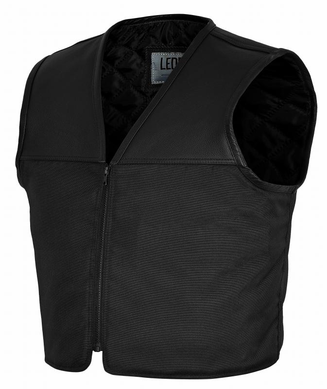 Leather-textile vest black 1099