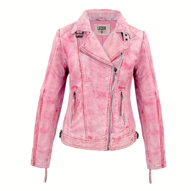 Leder24h Ladies Leather Jacket pink 2057